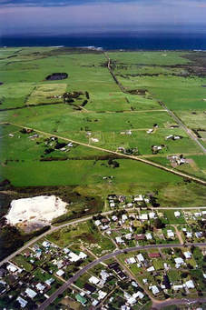 An aerial shot of Tank Hill after the hill had been quarried for sand.